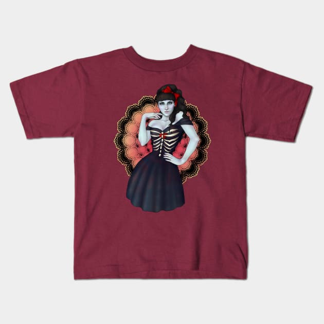 Dead Clara - Zombie Pinup Kids T-Shirt by CatAstropheBoxes